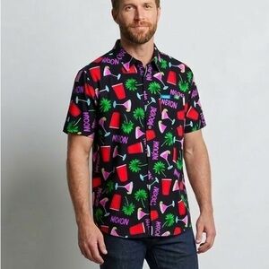 Dixon Dancun Party Wear Shirt Medium M Red Cup Palm Tree Gummy
